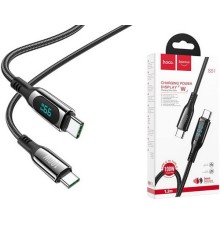 USB-C кабель HOCO S51 Extreme Type-C, 5А, PD100W, 1м, нейлон (черный)