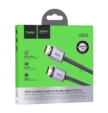 HDMI кабель HOCO US03 2.0м, 4K video, нейлон (черный)