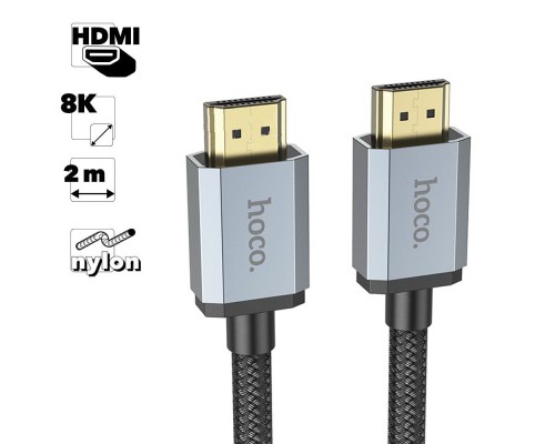 HDMI кабель HOCO US03 2.0м, 8K video, нейлон (черный)