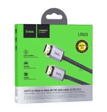 HDMI кабель HOCO US03 2.0м, 8K video, нейлон (черный)